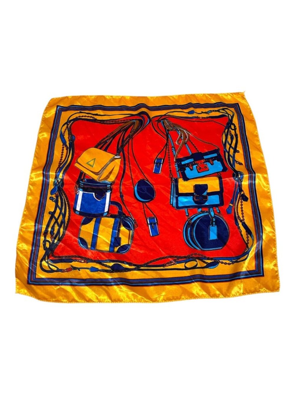 Bright Colorful Handbags Purses Silky Scarf Wrap 19" x 19"